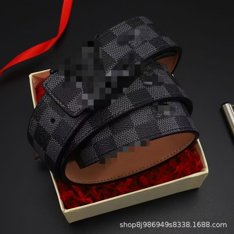 Black grid black buckle