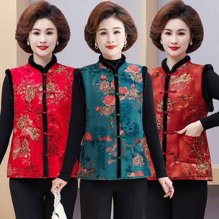 Keep warm vest, Chinese style, for middle age