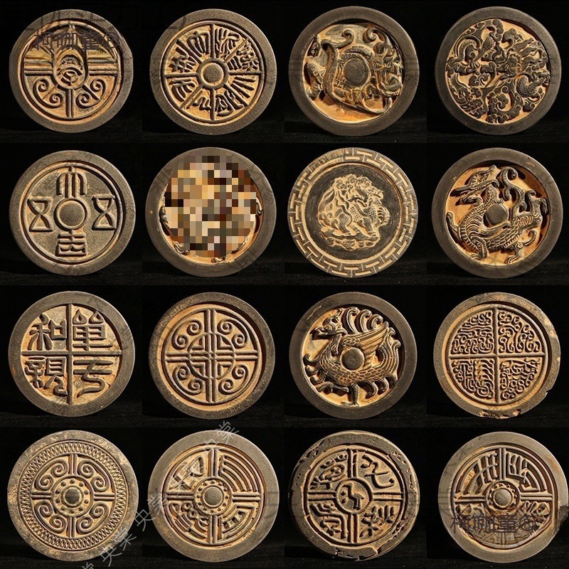 仿古瓦当学生研学传拓亲子拓印拓画版拓板拓片制作陶瓷古董麦太保