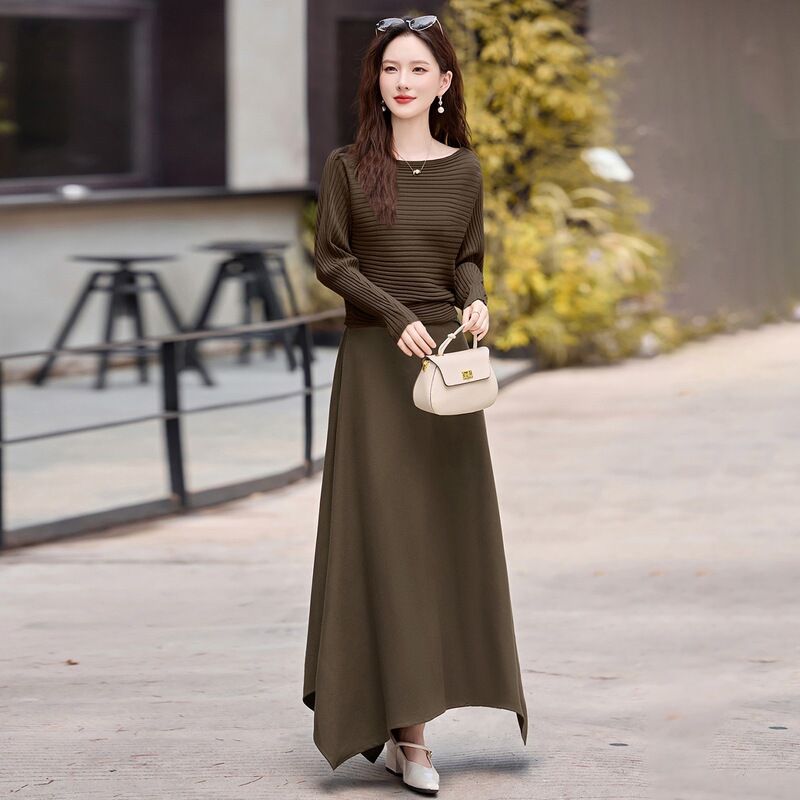 时尚气质套装女2025秋新款女神范优雅收腰上衣半身裙洋气两件套|undefined