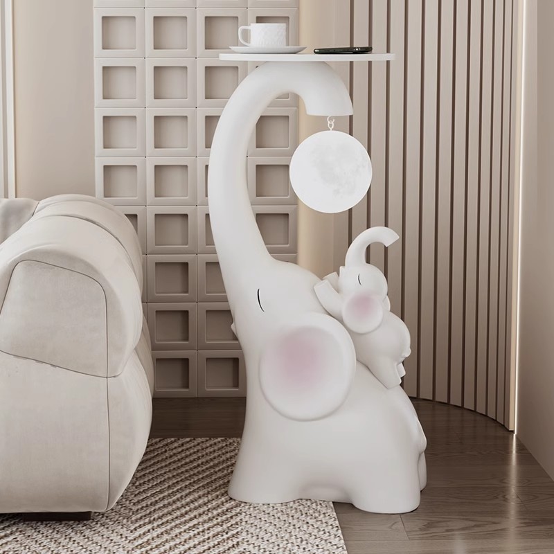 Parent-child Elephant Living Room Large Floor Decoration TV Cabinet Next to Sofa Tray Storage Light Luxury High-end Decorations