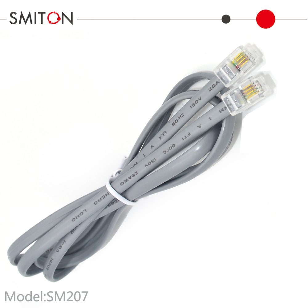 室内RJ9-4P4C电话线 扁平电话线 银灰25米电话线 导体铜