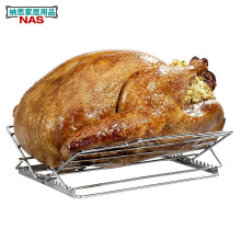 亚马逊可调节烧烤架不锈钢折叠烤鸡架烘焙烤肉网架Broiling Rack