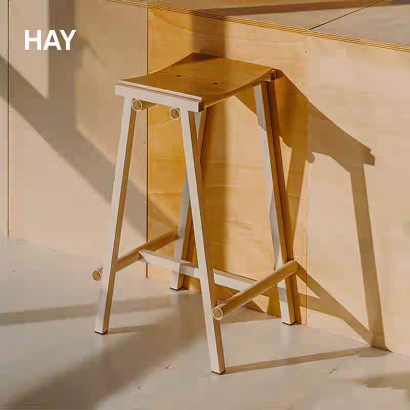 Trendy Retro Milk Tea Shop Designer Outdoor Bar Stools for Home Use in the Living Room, Iron Art High Stools