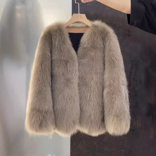 Autumn and Winter Eco-Friendly Fur Coat for Women, Mid-Length, Thickened, Warm, Light Luxury Fox Fur Coat, Versatile and Fashionable