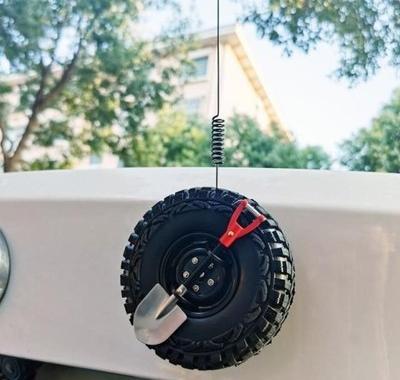 Car Decoration Small Spare Tire Trunk Mini Tire Antenna Hongqi Off-Road Stylish Creative Funny Popular Same Style