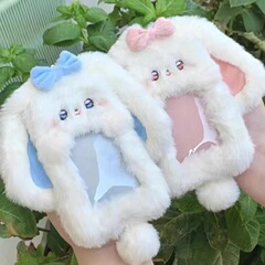 動物カードカバーかわいいウサギぬいぐるみ学校カードバス写真保護カバー展示ストラップ