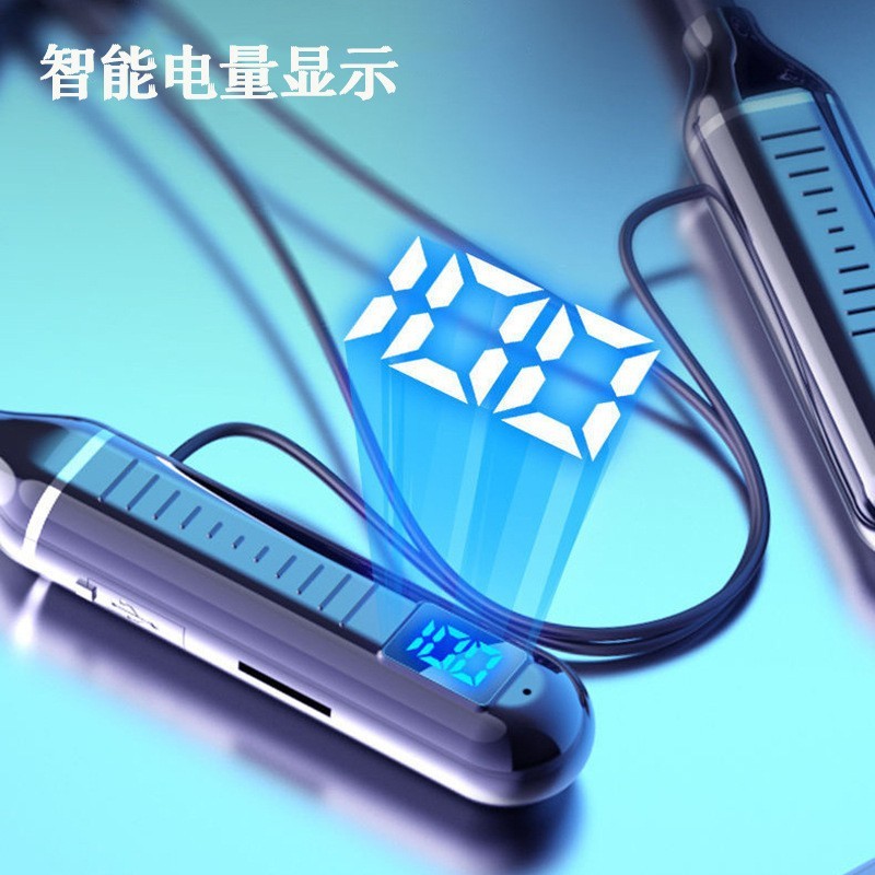 一件代发带数显多音效功能大容量半入耳运动立体声挂脖式蓝牙耳机|undefined