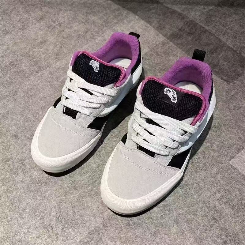 Black and White Purple Loafers, High-End American Street Style Loafers, Retro Color-Blocking Low-Top Casual Sneakers for Men and Women Black and White Purple Loafers, High-End American Street Style Loafers, Retro Color-Blocking Low-Top Casual Sneakers for Men and Women
