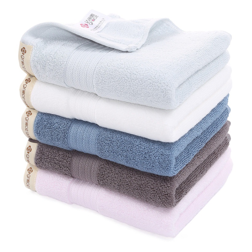 Jie Liya Towel Pure Cotton Absorbent Plain Color Thickened Cotton Towel Embroidered logo Jie Liya 7560
