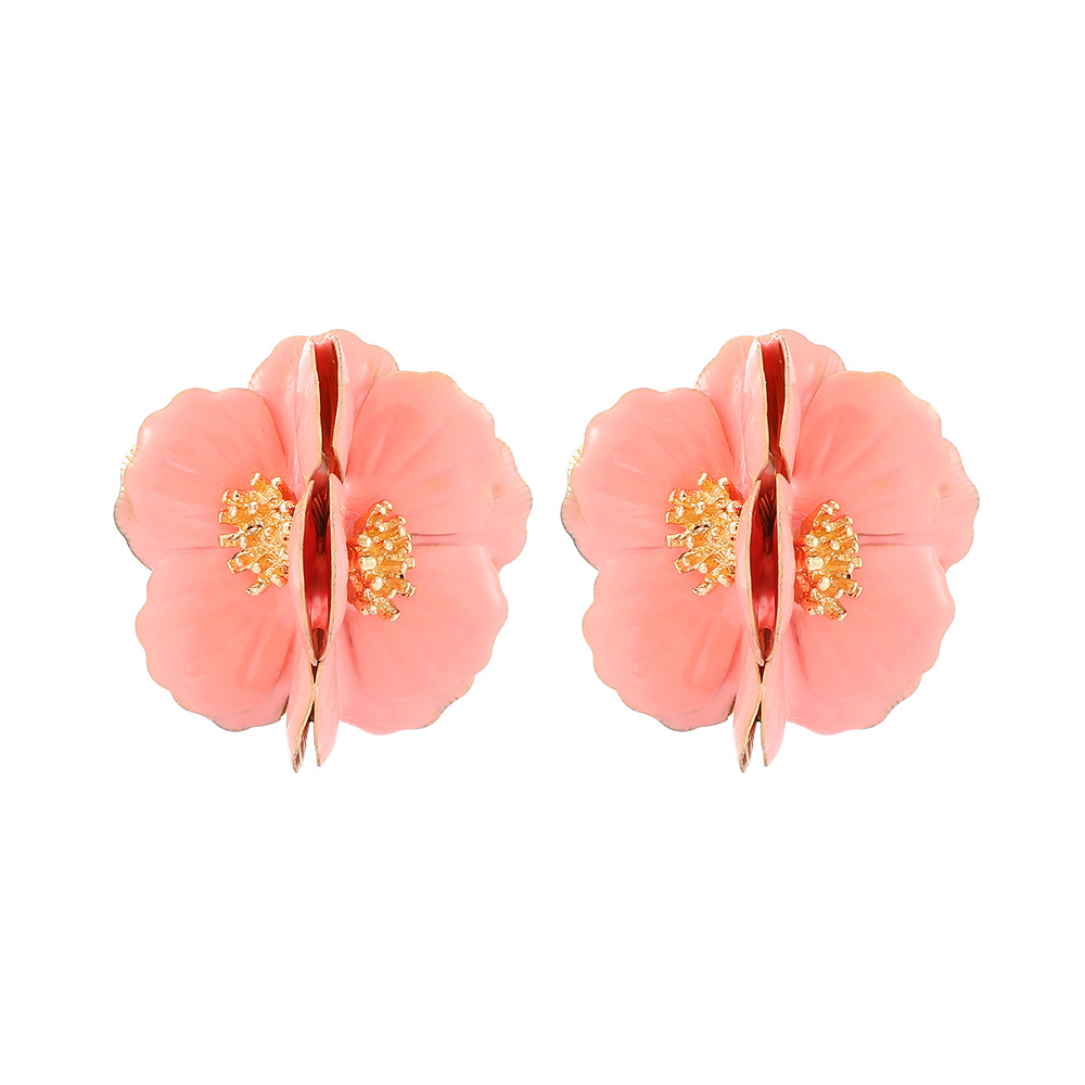 1 Pair Fashion Flower Metal Plating Women's Ear Studs display picture 7