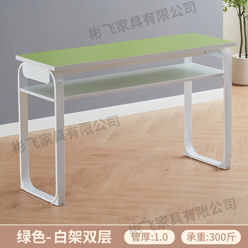 Mesa de capacitación de instituciones educativas de doble capa clase de tutoría para estudiantes de primaria y secundaria combinación de mesa y silla sala de conferencias para dos personas