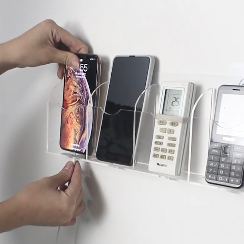 电视遥控器壁挂小盒子免打孔挂墙壁的收纳盒床头手机充电座放置架