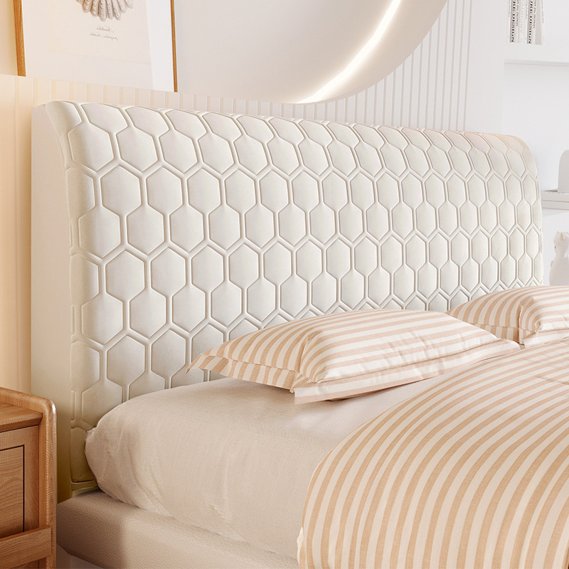 Hielo látex cubierta de cabecera de cama de madera respaldo engrosado paquete blando todo incluido transformación general cubierta a prueba de polvo 2025 nuevo verano