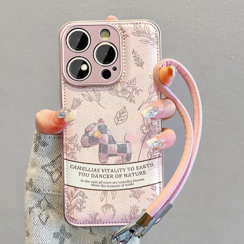 Retro Pink Pony Suitable for Apple 17 Phone Case iPhone 16 Pro Max Leather 14 Air Cushion 15 Protective Cover 13 Retro Pink Pony Suitable for Apple 17 Phone Case iPhone 16 Pro Max Leather 14 Air Cushion 15 Protective Cover 13