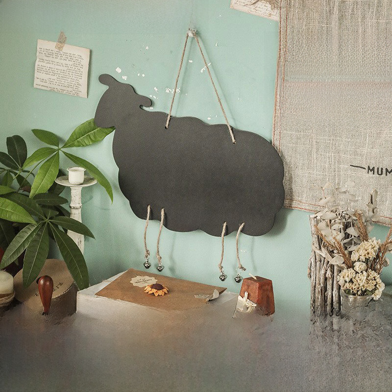 Wooden hanging small blackboard wall shop restaurant bar menu coffee shop price list home teaching message blackboard