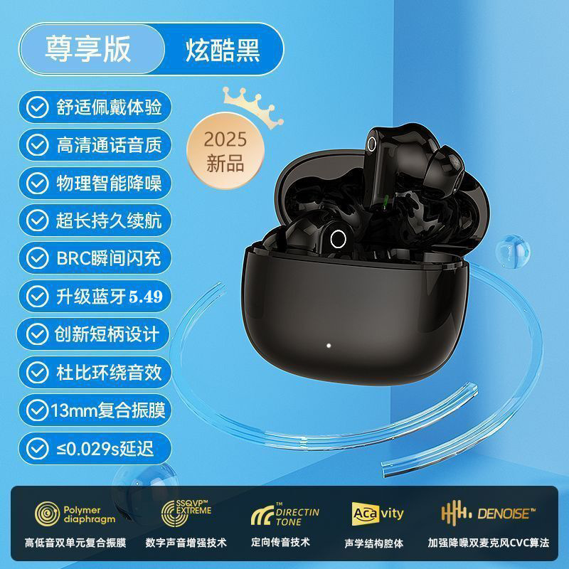 Audífonos Bluetooth AirMAX Transfronterizos, Intrauditivos, Pantalla Táctil LCD a Color, Reducción de Ruido, Modelo Transparente, Batería de Ultra Larga Duración, Deportivos