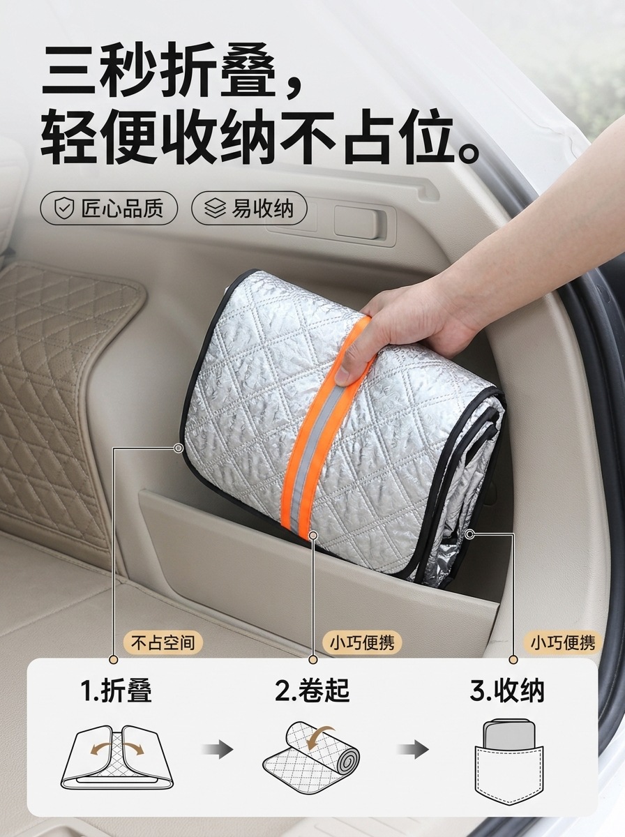 Car snow and frost protection cover, front windshield sunshade, heat insulation sunshade, cross-border car snow cover and sunshade