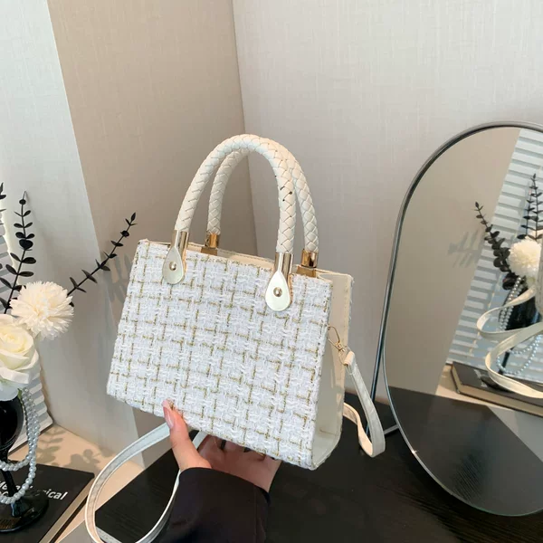Trendy Woolen Handbag for Women 2024 New Fashion Spring Summer Shoulder Crossbody Versatile Small Bag