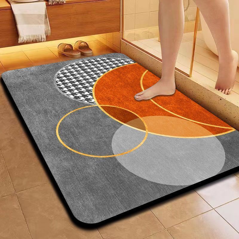 Alfombrilla minimalista para baño de barro de diatomeas Alfombrilla antideslizante para baño de estilo nórdico Alfombrilla ligera resistente a las manchas en forma de diamante de lujo