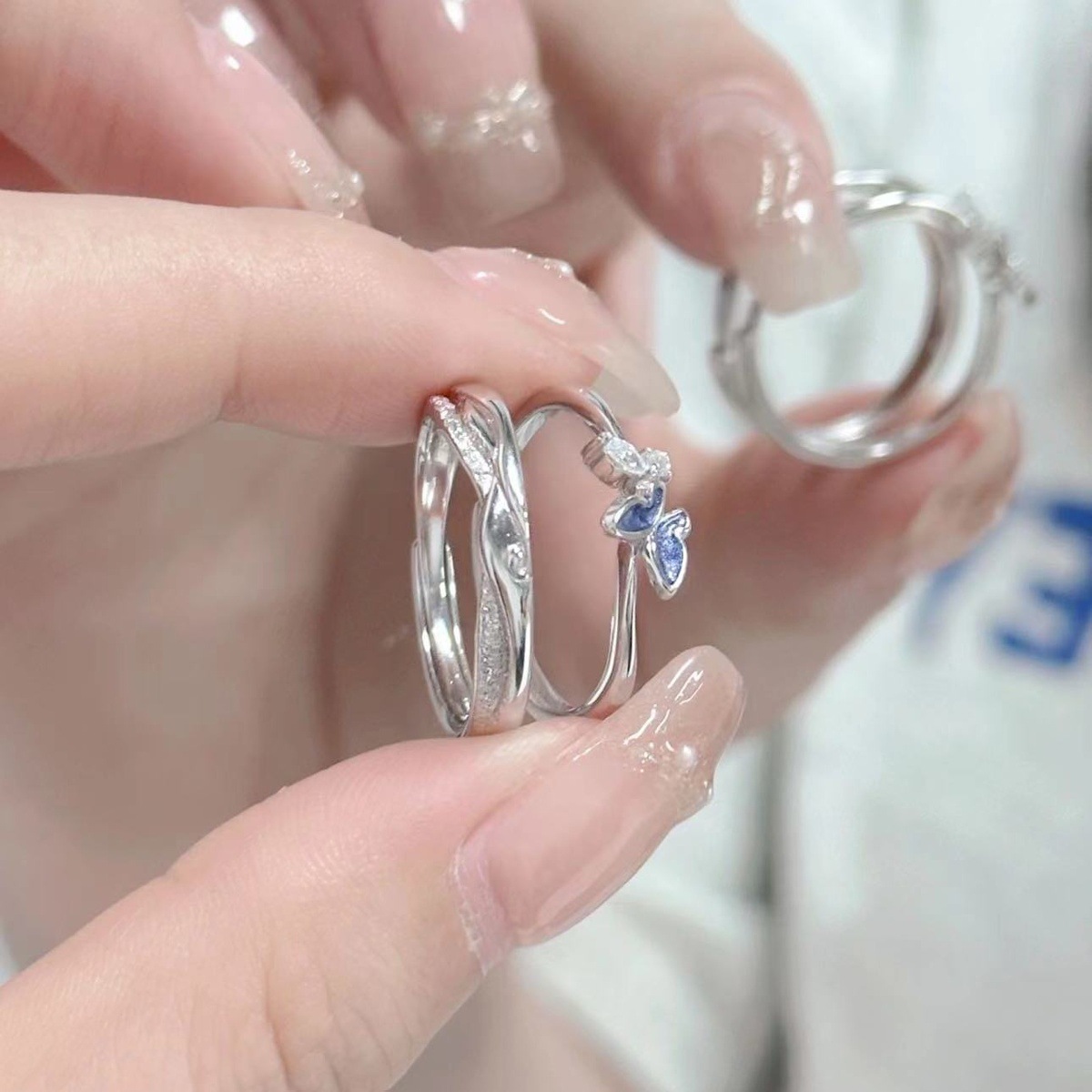 Schmetterling Partnerringe Aus Sterlingsilber Für Damen Und Herren_voghion.com