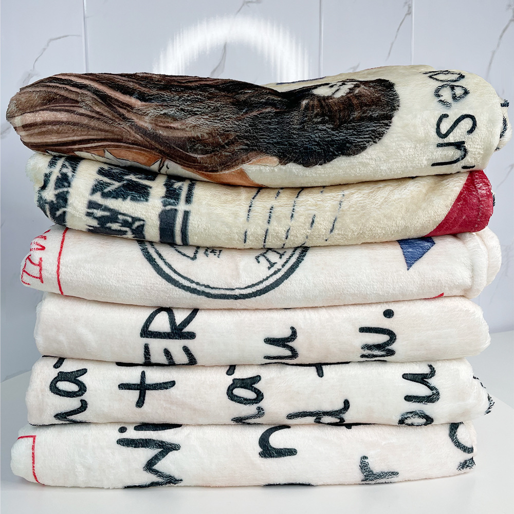 Amazon transfronterizo popular estilo carta manta de franela patrón se puede utilizar como manta de escritura de cartas