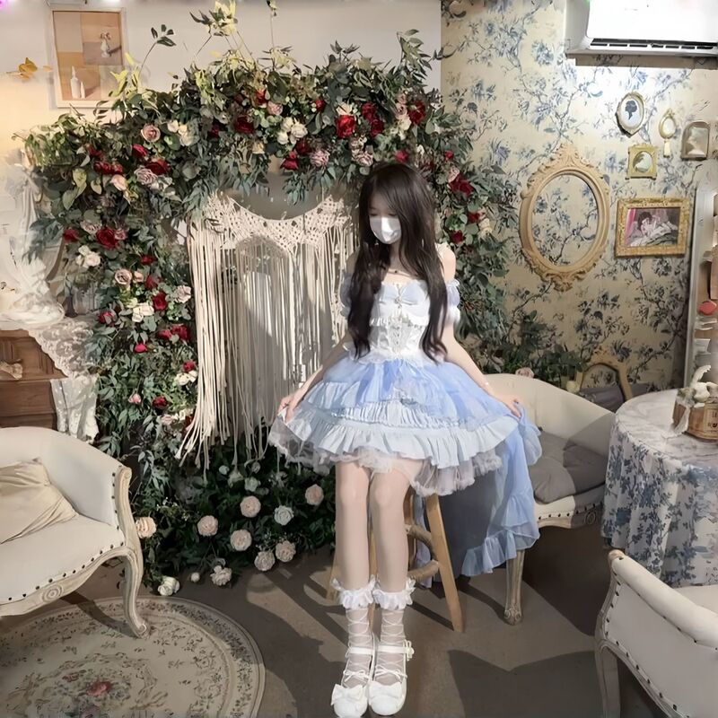 现货设计Lolita洋装jsk吊带连衣裙夏装lo裙|undefined