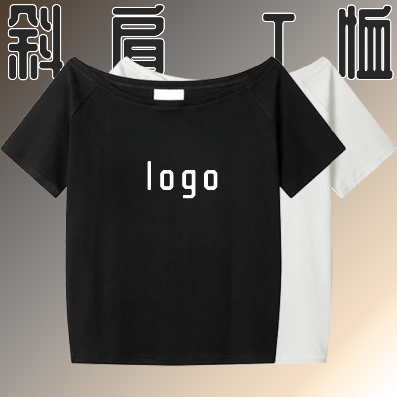 Summer Clothes 2025 New Summer Slanted Shoulder Women's Clothing Slim Sexy Short-Sleeved Women's T-Shirt Light Board Top T-Shirt Women Summer Clothes 2025 New Summer Slanted Shoulder Women's Clothing Slim Sexy Short-Sleeved Women's T-Shirt Light Board Top T-Shirt Women