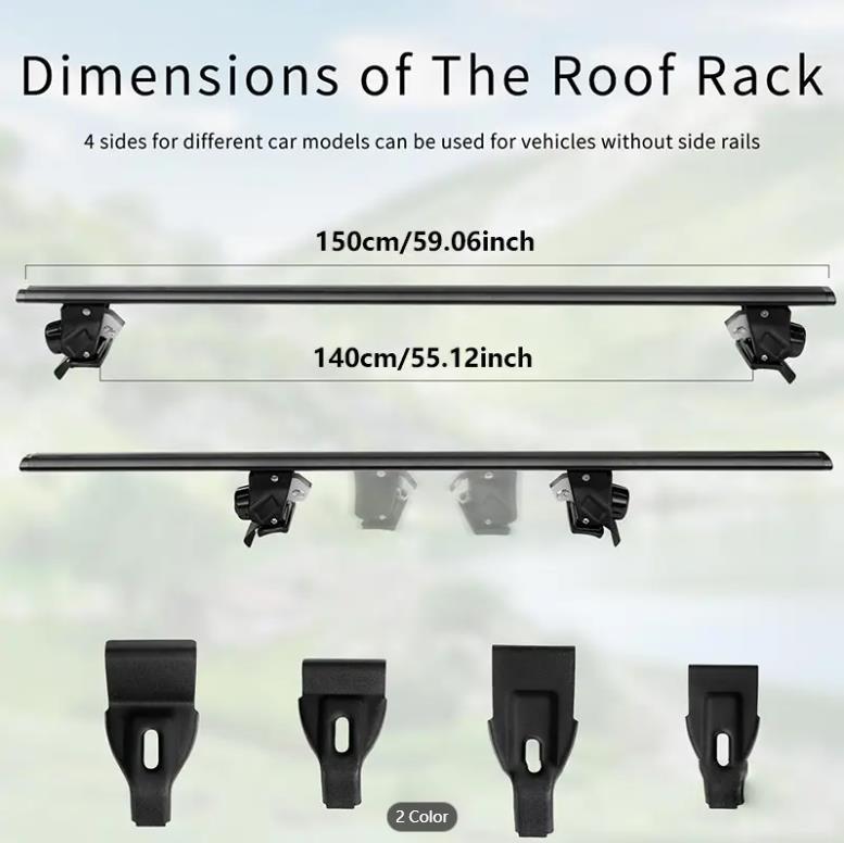 2Pcs Roof Luggage Rack Crossbar, Car Universal Roof Rack Tiger Claw Crossbar