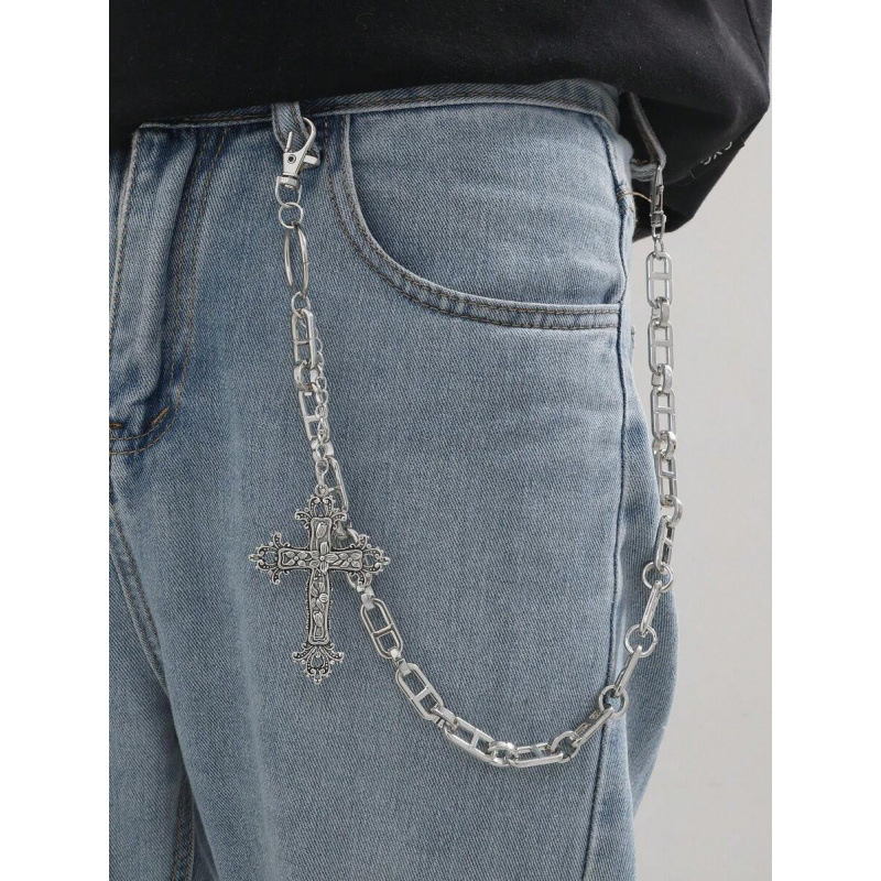 J 12895 Punk Double Cross Chain Punk Style Double-Layer Pants Chain Cross-Border Foreign Trade Agent J 12895 Punk Double Cross Chain Punk Style Double-Layer Pants Chain Cross-Border Foreign Trade Agent
