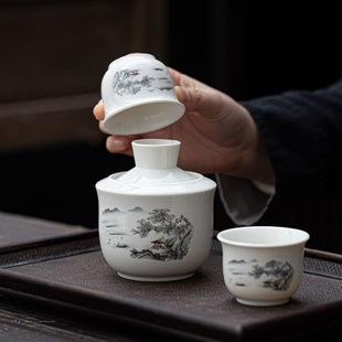 Wine Warmer for Home Use, 0.1kg Rice Wine Warming Pot, Traditional Half-Pound Ceramic Blue and White Wine Cup