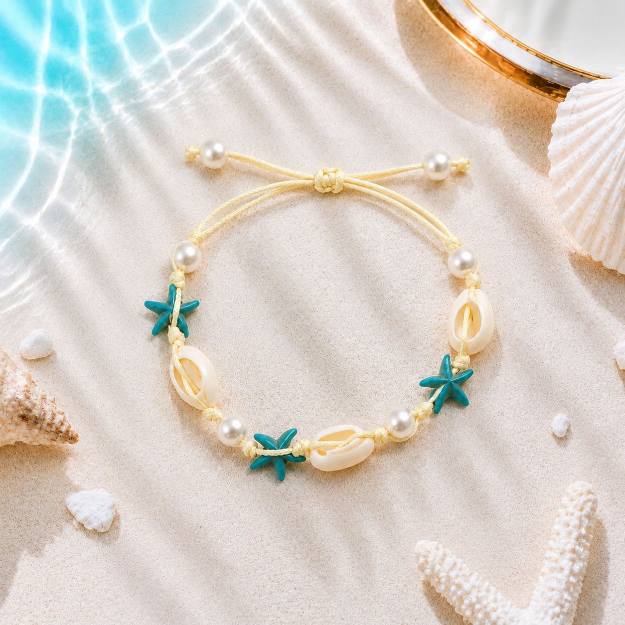 Concha natural, estrella de mar, caracola, pulsera tejida a mano, estilo oceánico, vacaciones en la playa, joyería de nicho para mujer, verano image 44
