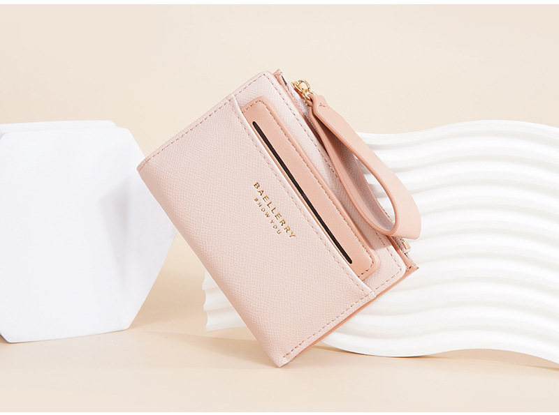 New Women's Short Wallet With Contrasting Colors Double Fold Zipper Zero Wallet Fashionable And Fresh Card Bag_voghion.com
