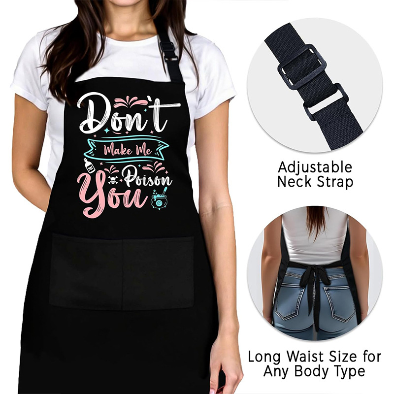 Delantal de poliéster transfronterizo para mujer, tienda de uñas de alto valor, panadería, barista, ropa de trabajo personalizada, fábrica de delantales al por mayor