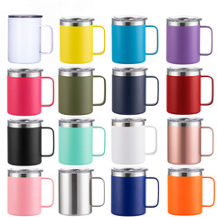 Cross-border 304 stainless steel handle cup handle car cup car-mounted insulated water cup mug with logo printing
