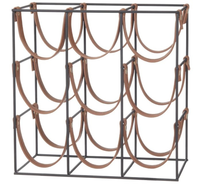 Hogar cocina drinkware hierro creativo estante del vino tira de cuero estante del vino del hogar estante de exhibición con la tira fabricante