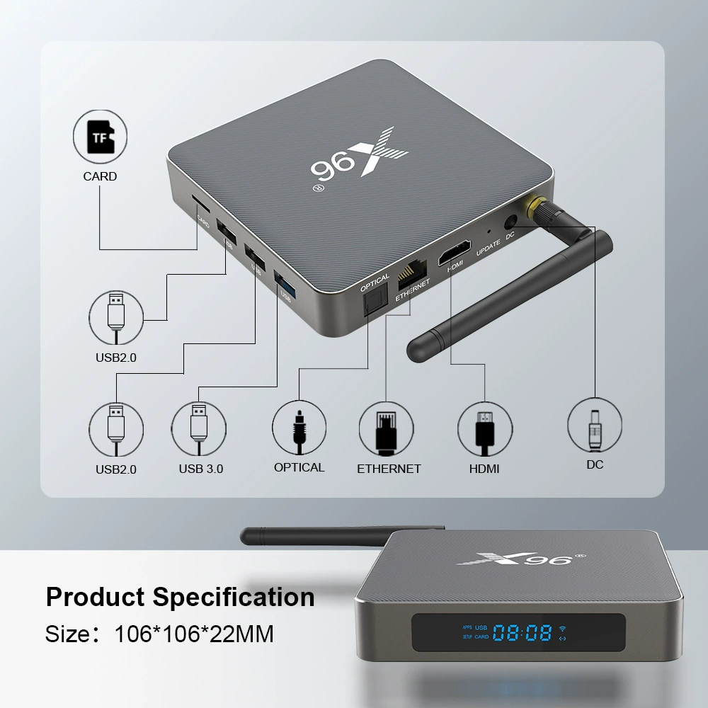 X96 X6 Android11 Dual Frequency WIFI ТВ-приставка 8K плеер, ТВ BOX