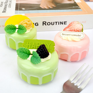 New Internet Celebrity Cake Model Set Props 7cm Fruit Cream Ice Cream Simulation Cake Gourmet Refrigerator Stickers