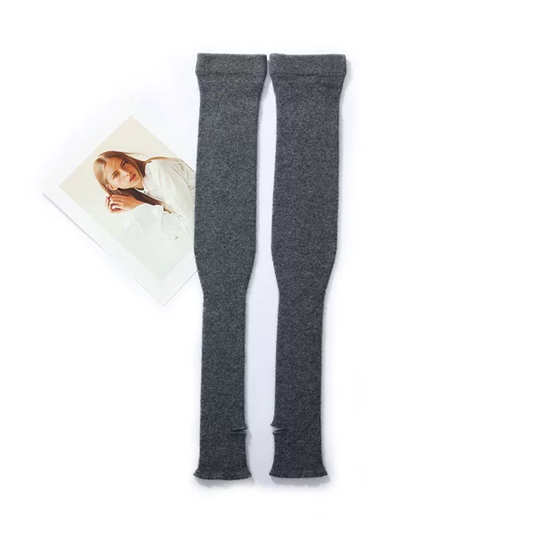Long knitted cashmere compression socks, elastic socks, over-the-knee leg warmers, knee protectors, long compression socks for cold protection and warmth