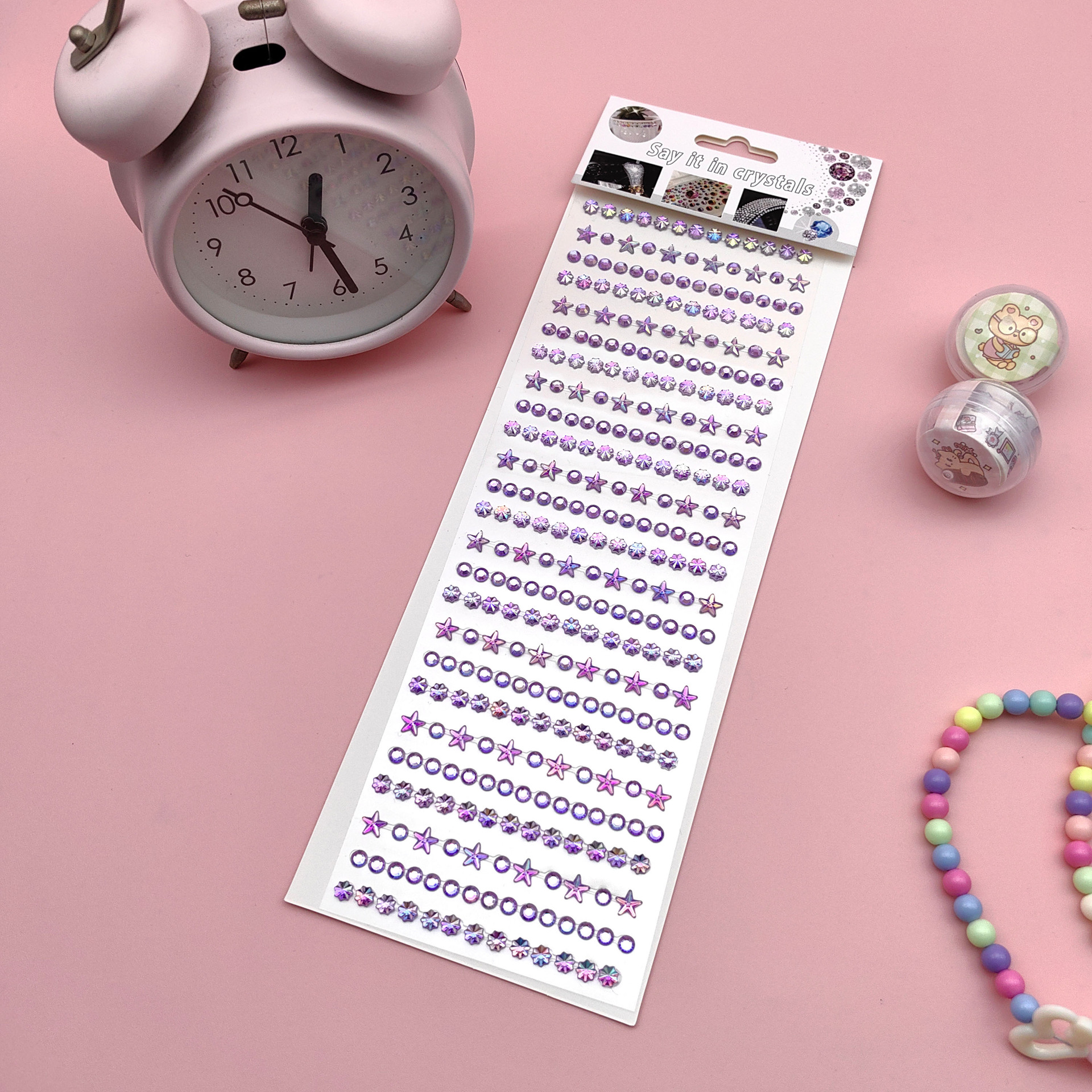 Coloridas pegatinas de flores de hielo para niños gema de diamantes de color AB pegatinas de cristal acrílico de juguete princesa pequeñas pegatinas al por mayor