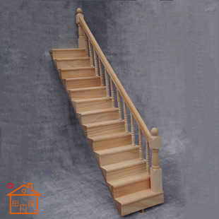 1:12 David House DIY House Mini Mochin Furniture Model House White Billy Poor Stairs Bands Rail Railway