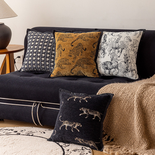 Medieval-style sofa pillow cover living room sample room decoration cushion bed headboard bed backrest high-end feel