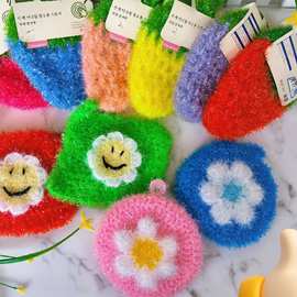 创意纯手工亚克力草莓洗碗巾锅不沾油洗碗布百洁抹布菜瓜布