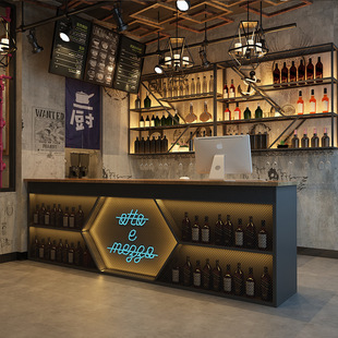 Bar Iron Bar Creative Wine Console Barbecue Shop Corner Bar Music Hall Billiards Hall Cashier