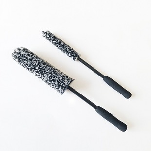 Car Wheel hub cleaning brush wool-like microfiber black and white car wash brush flexible car wash tool
