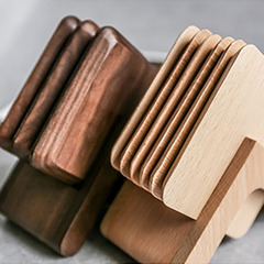 Square black walnut solid wood tea coaster beech wood heat insulating coaster cup holder coffee coaster heat resistant coaster tea art gift decoration