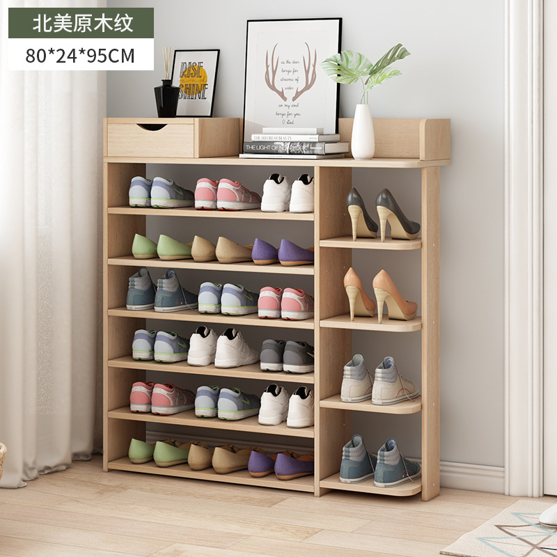 Estante de zapatos doméstico multifuncional simple puerta económica multicapa de almacenamiento de gran capacidad de alquiler de vivienda de almacenamiento de zapatos armario