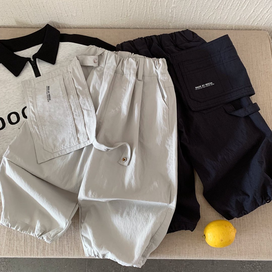 Children's Pants 2025 Autumn New Children's Clothing Boys and Girls Personalized Shoulder Bag Pure Color Pants Baby Pants Trendy and Cool