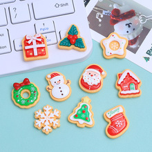 卡通圣诞节饼干食玩手工diy饰品配件发夹材料包奶油胶树脂小配件