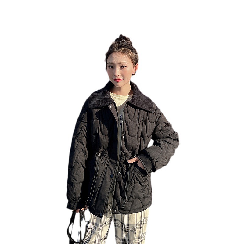 綿服の女性は23の新型の毛糸の子供の襟の短いタイプの縄を引いて腰の気質の綿服の小さい香の風の綿入れの上着を収めます。|undefined